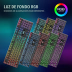 RedThunder K10 Combo inalámbrico de teclado y mouse para juegos, re...