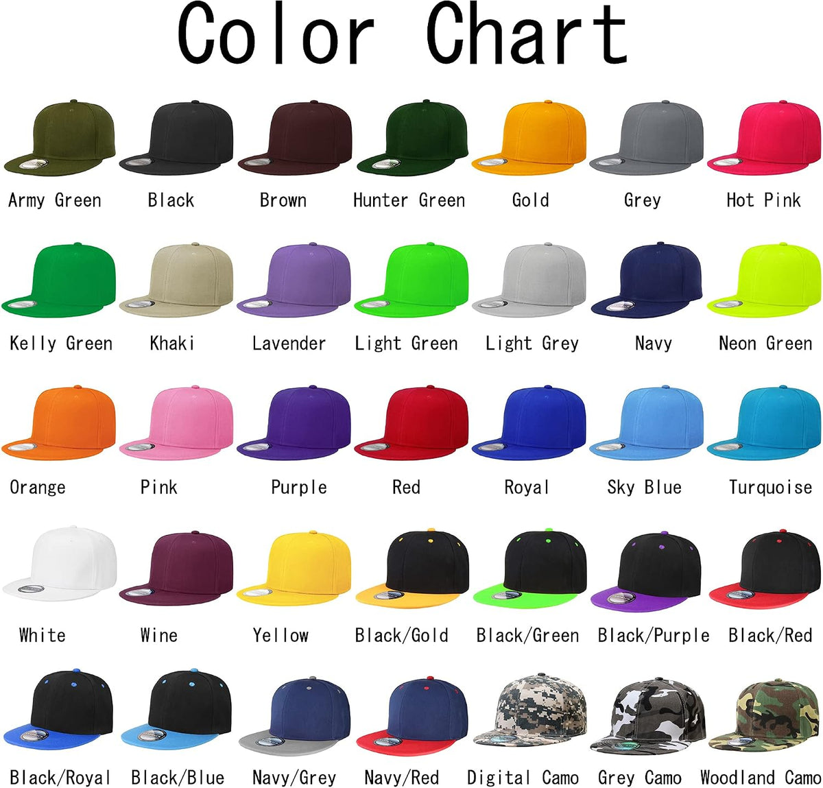 Falari - 12 unidades de gorras snapback de estilo hip hop, con vise...