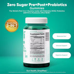 Goli Zero Sugar Trio - El Primer 3-en-1 Pre, Post, Probiótico del M...