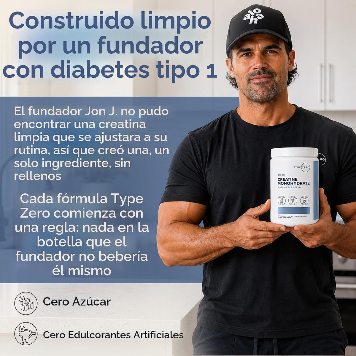 Type Zero Monohidrato de creatina en polvo (sin sabor) 17.64 oz | 5...
