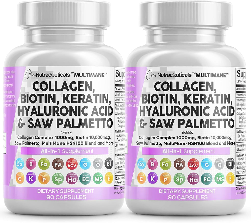 Clean Nutraceuticals Pastillas de Colágeno 1000mg Biotina 10000mcg...