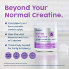 Monohidrato de creatina NativePath, sin sabor, 30 porciones | 5 g p...