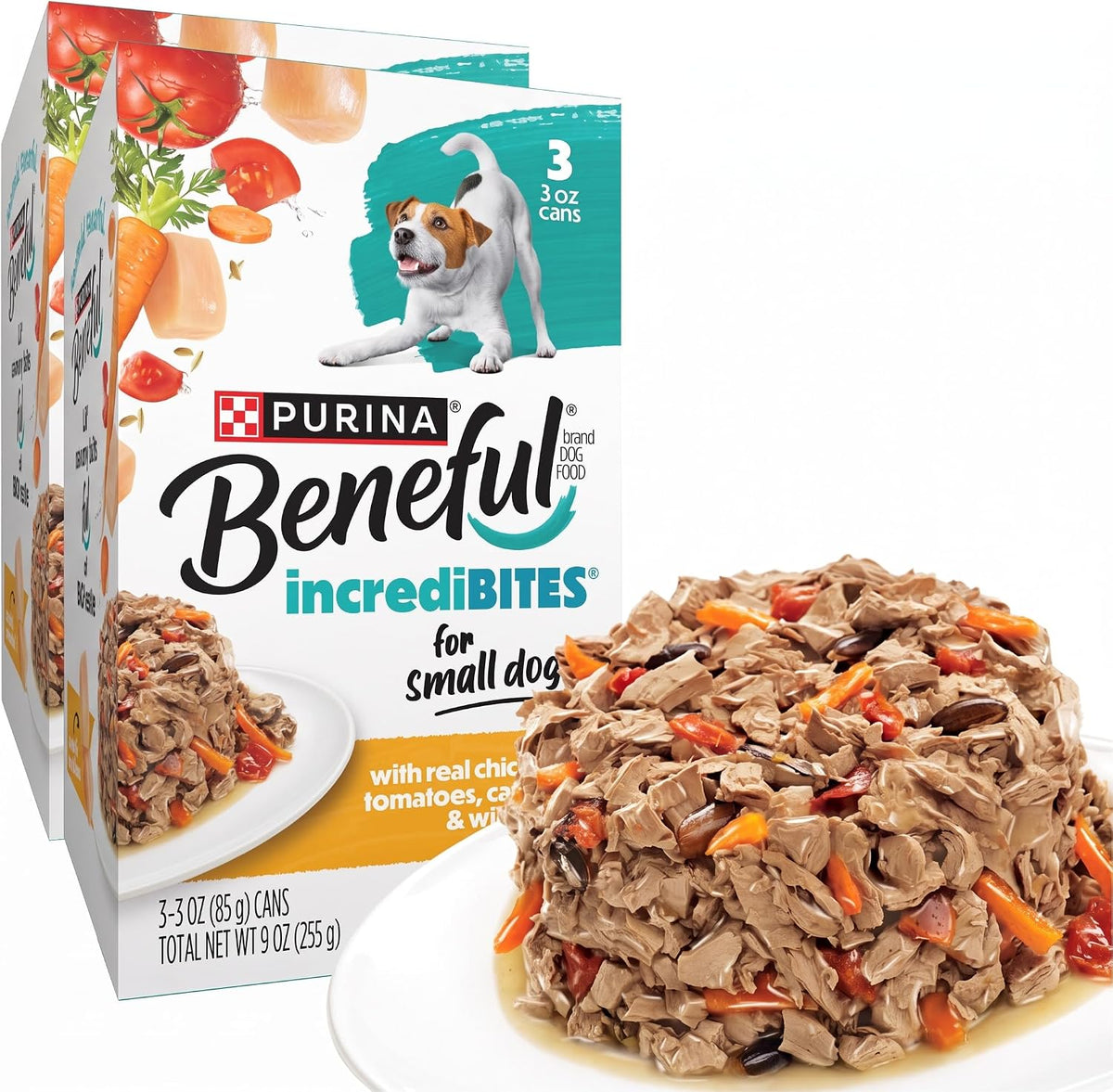 Beneful Purina IncrediBites - Alimento húmedo para perros de raza p...
