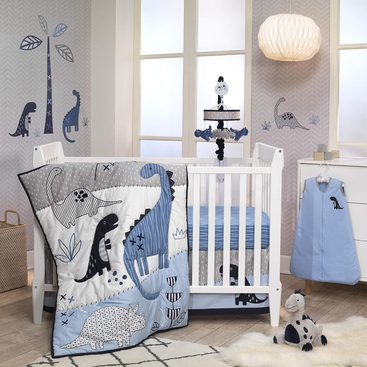 Lambs & Ivy Baby Dino Blue\/Gray Peluche Dinosaurio Peluche Juguete...