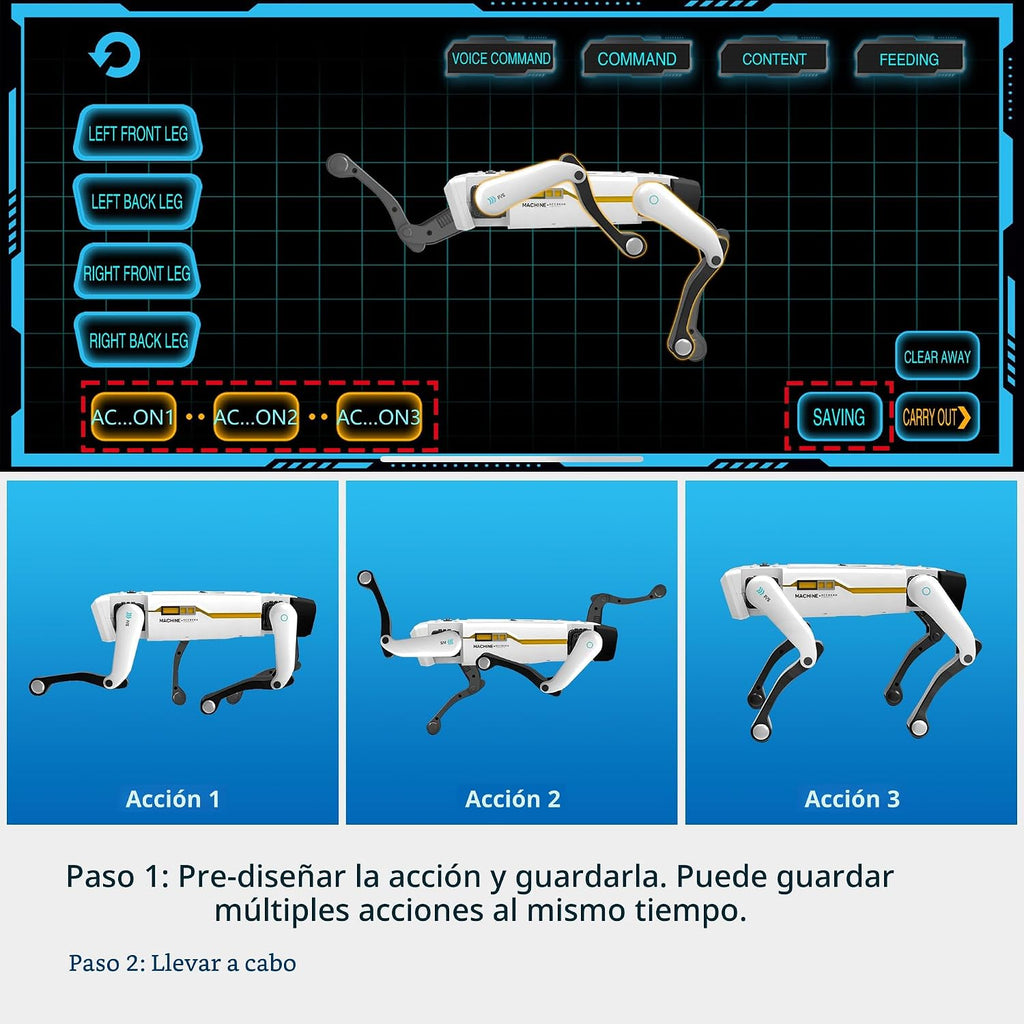 Dingdongwu Smart Robot Dog - Mascota interactiva STEM con control d...