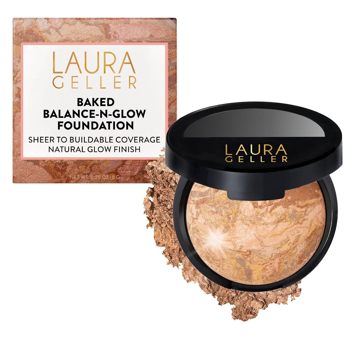 LAURA GELLER Baked Balance-N-Glow - Base de maquillaje en polvo, ta...