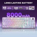 YUNZII X98 QMK\/VIA Teclado mecánico inalámbrico para juegos con pe...