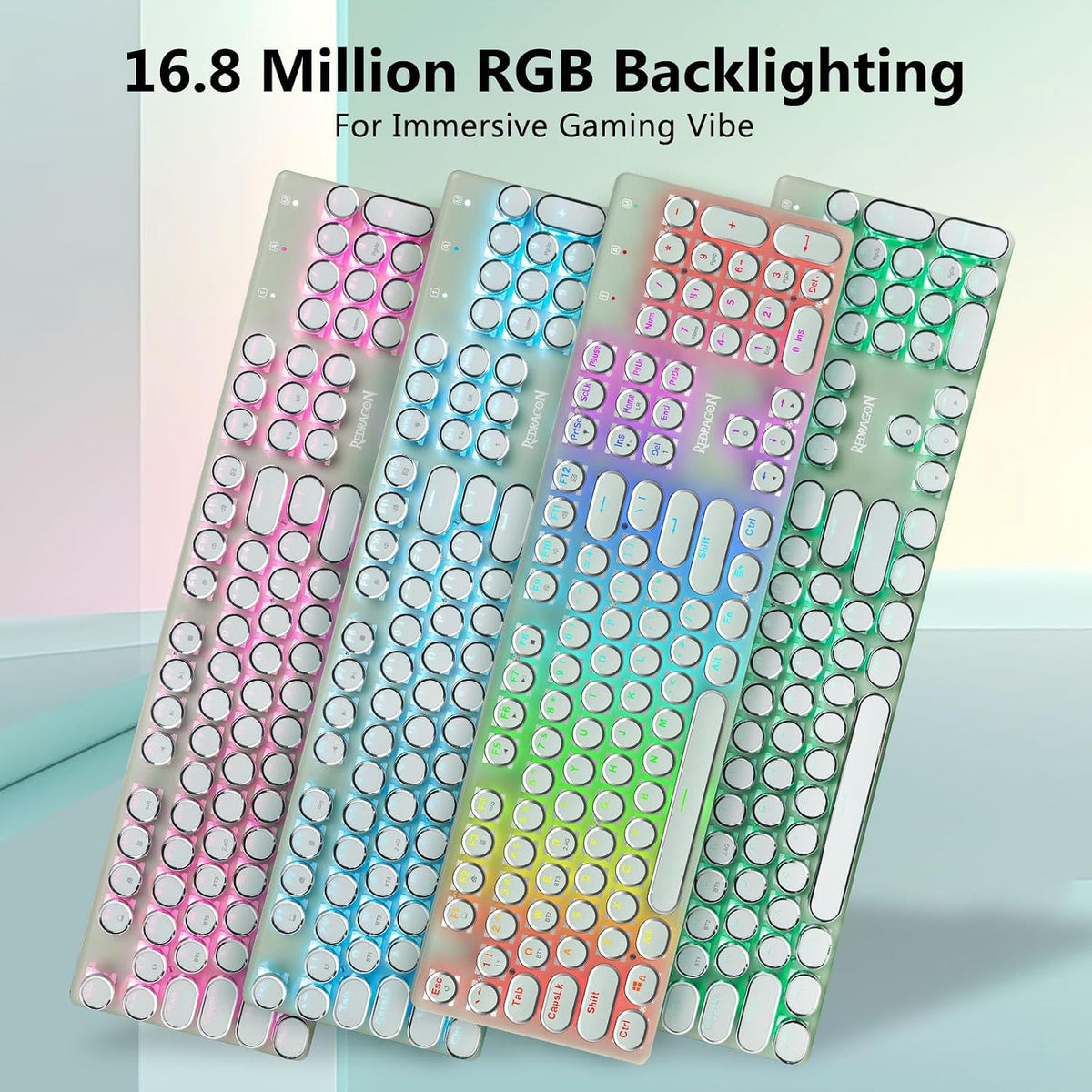 Redragon Teclado mecánico inalámbrico para juegos K710, color verde...