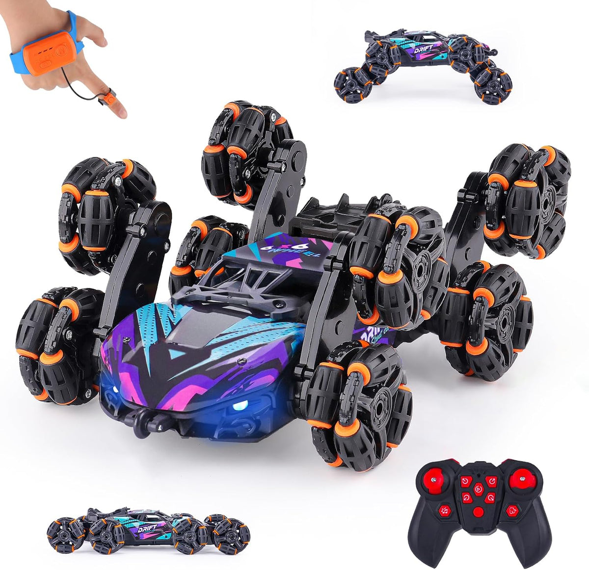 NEXBOX Cool 8 ruedas controladas a mano RC Stunt Car, juguete | reg...
