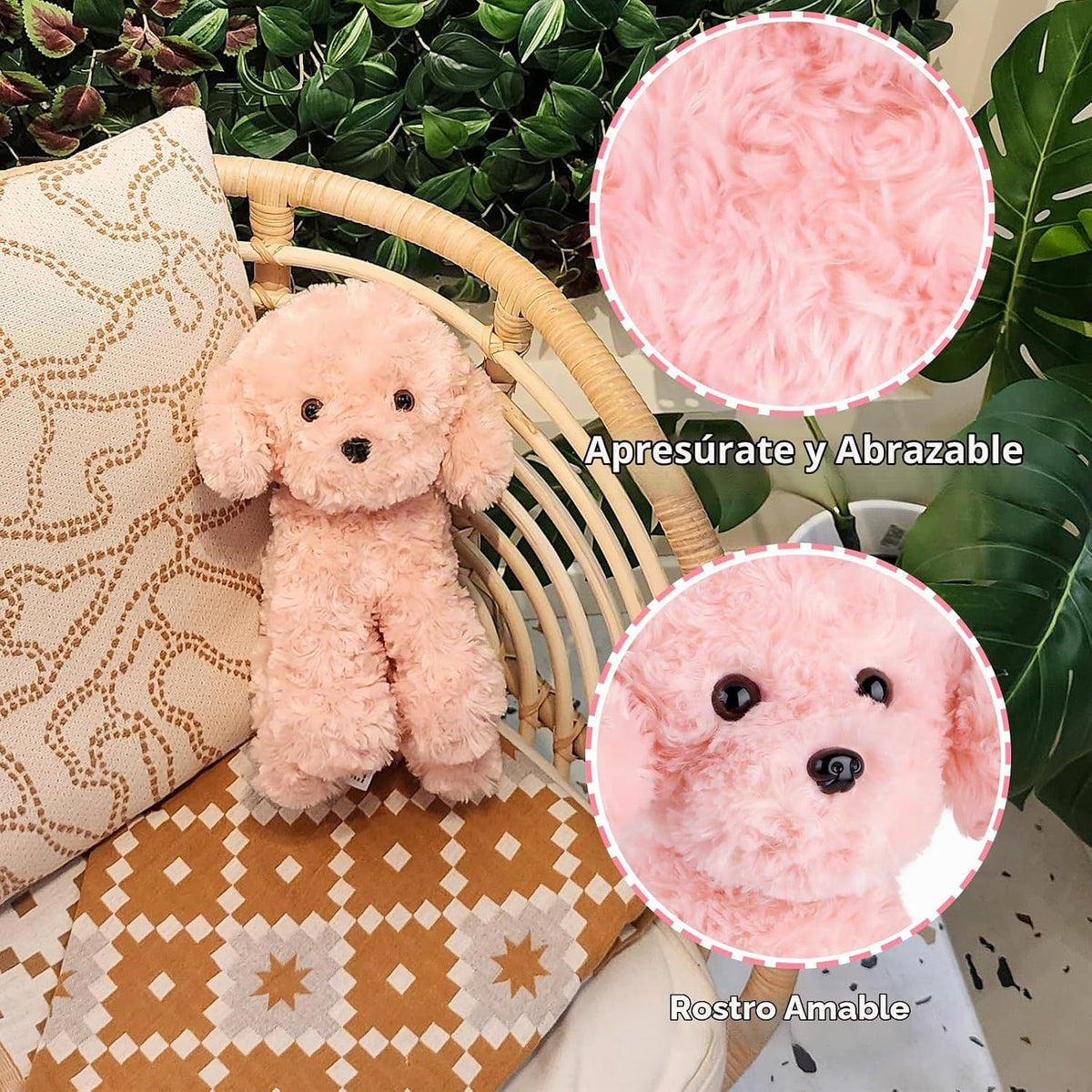 WEIGEDU - Peluches de peluche para cachorros, color rosa, 12,6 pulg...