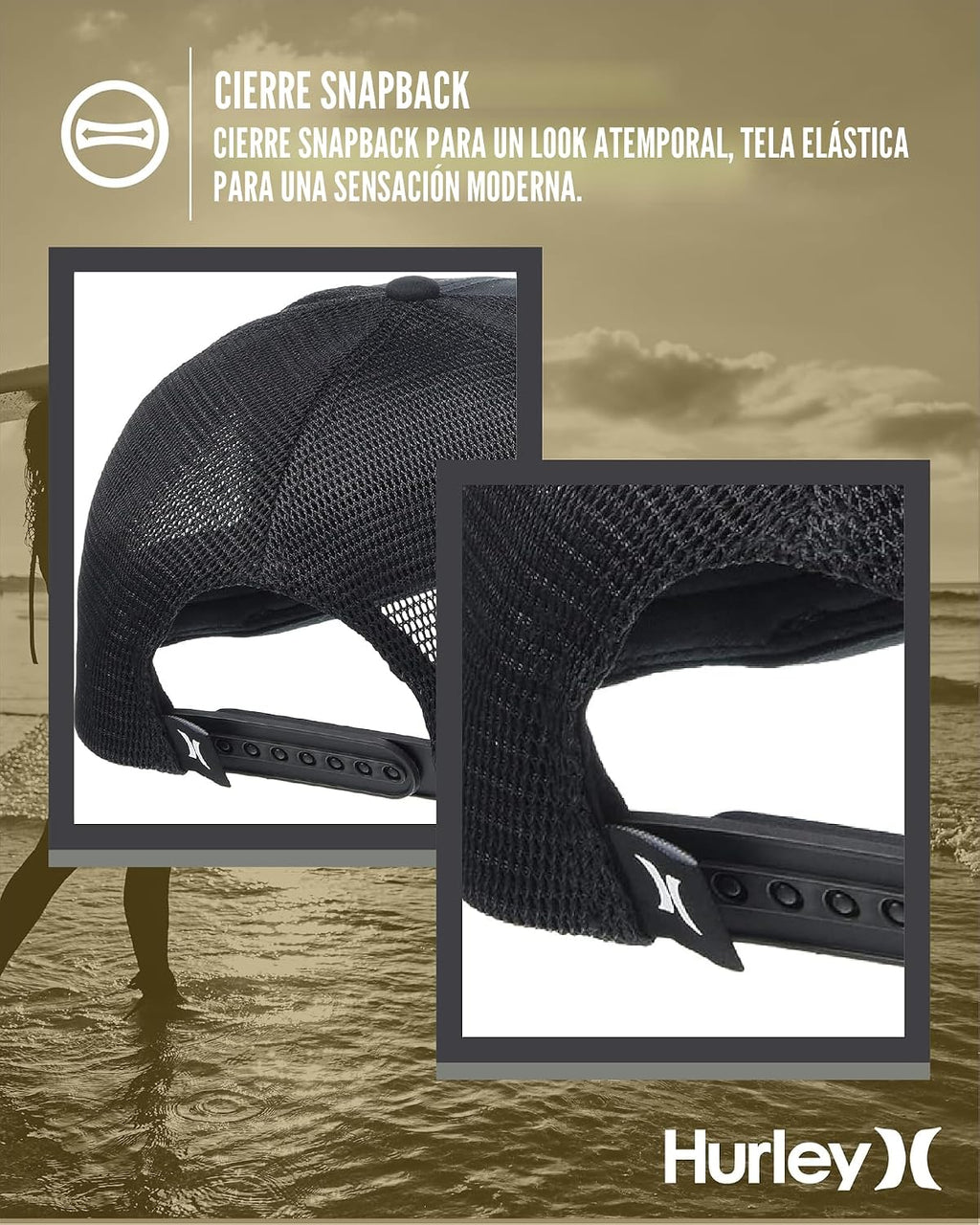 Hurley - Gorro de deporte para hombre, ajustable, ajuste casual, te...