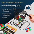 Doublefan Conjunto de bingo familiar, 75 bolas de color con jaula d...