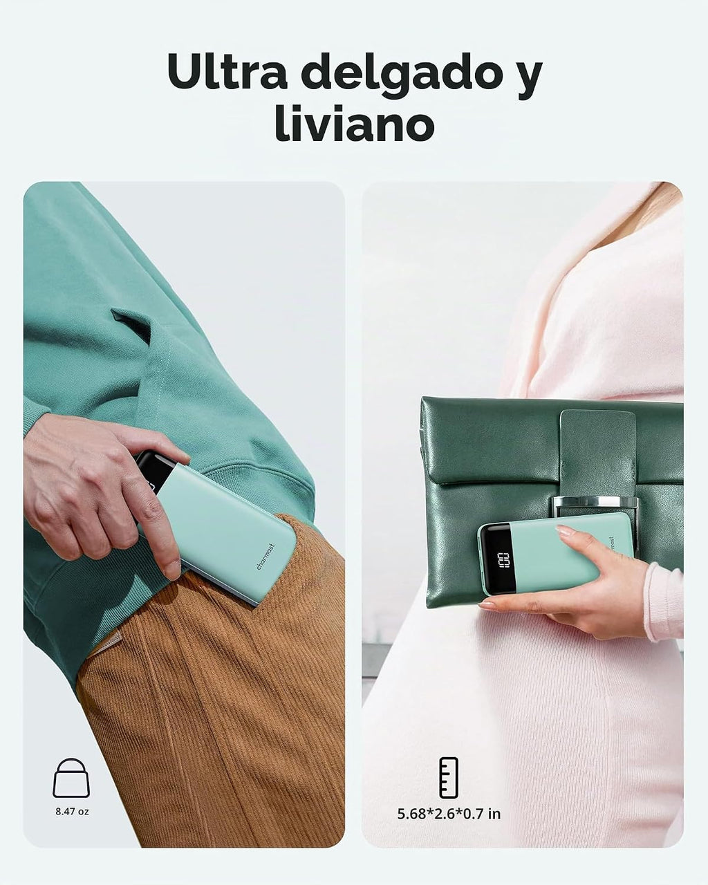 charmast Cargador portátil de banco de energía 10000mAh con 4 cable...