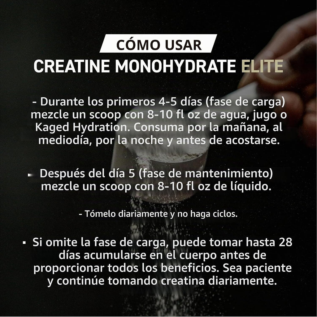 Polvo Elite de monohidrato de creatina Kagged | Sin sabor | 60 porc...