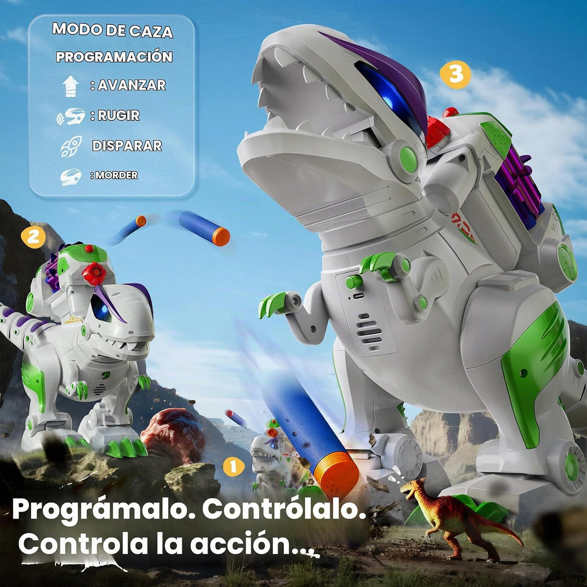 Ruko 8809 Juguetes de dinosaurio para niños, gran T-Rex de control...