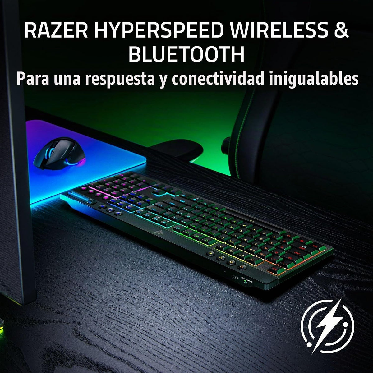 Teclado inalámbrico para juegos Razer BlackWidow V4 de perfil bajo,...