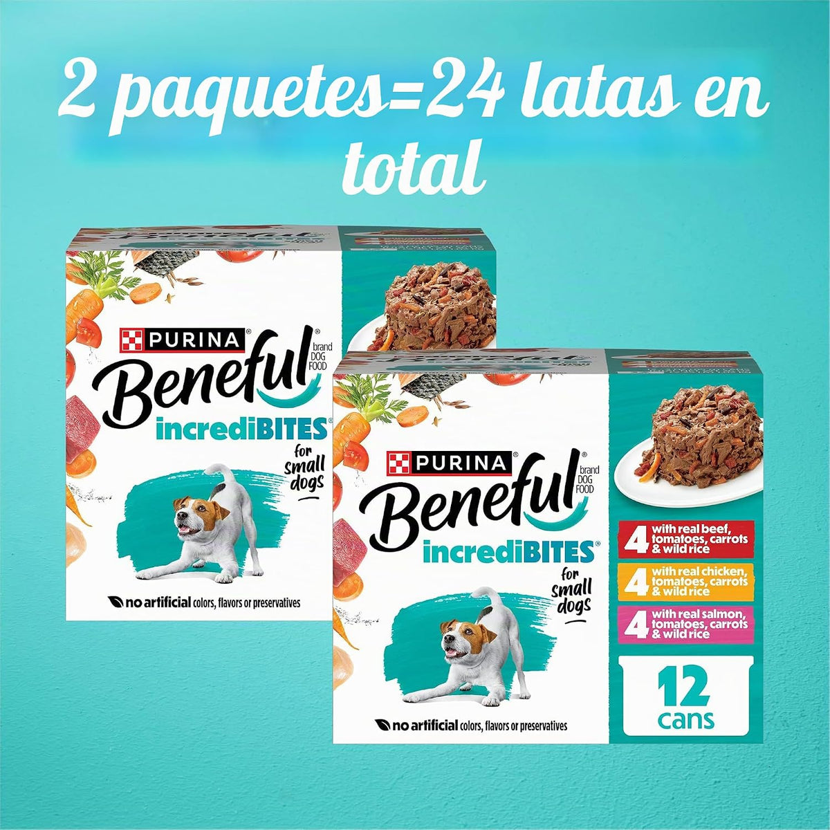 Purina Beneful IncrediBites - Alimento húmedo para perros de raza p...