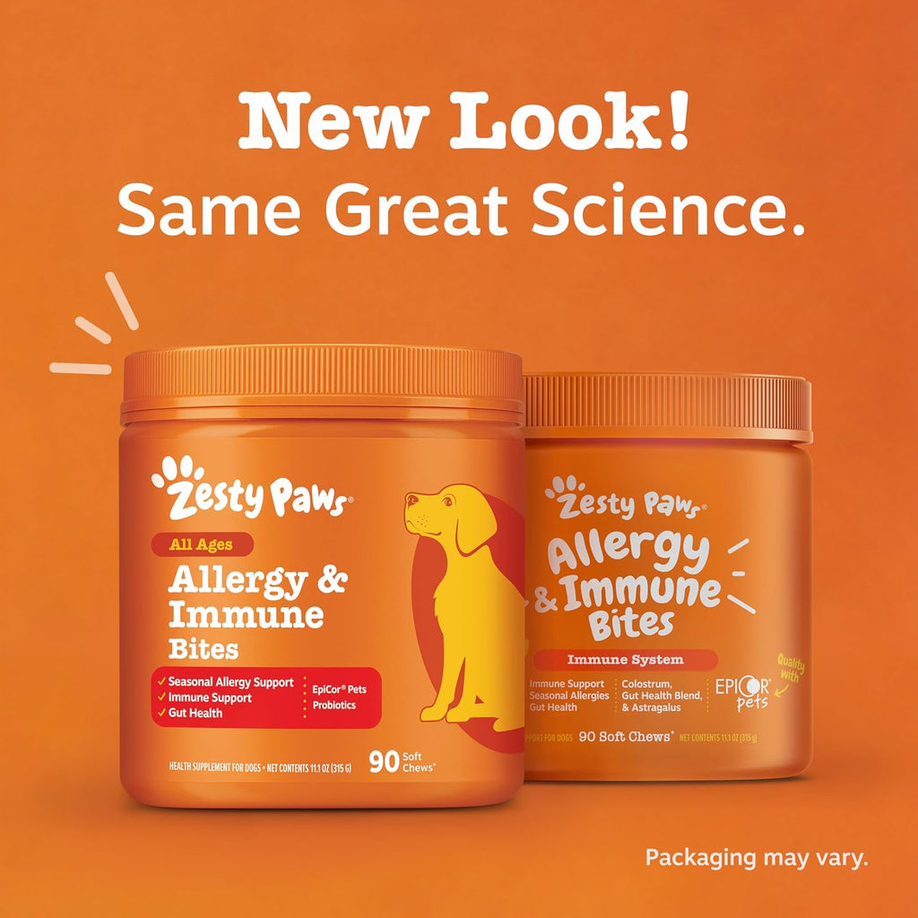 Masticables para aliviar la alergia en perros de Zesty Paws, probió...