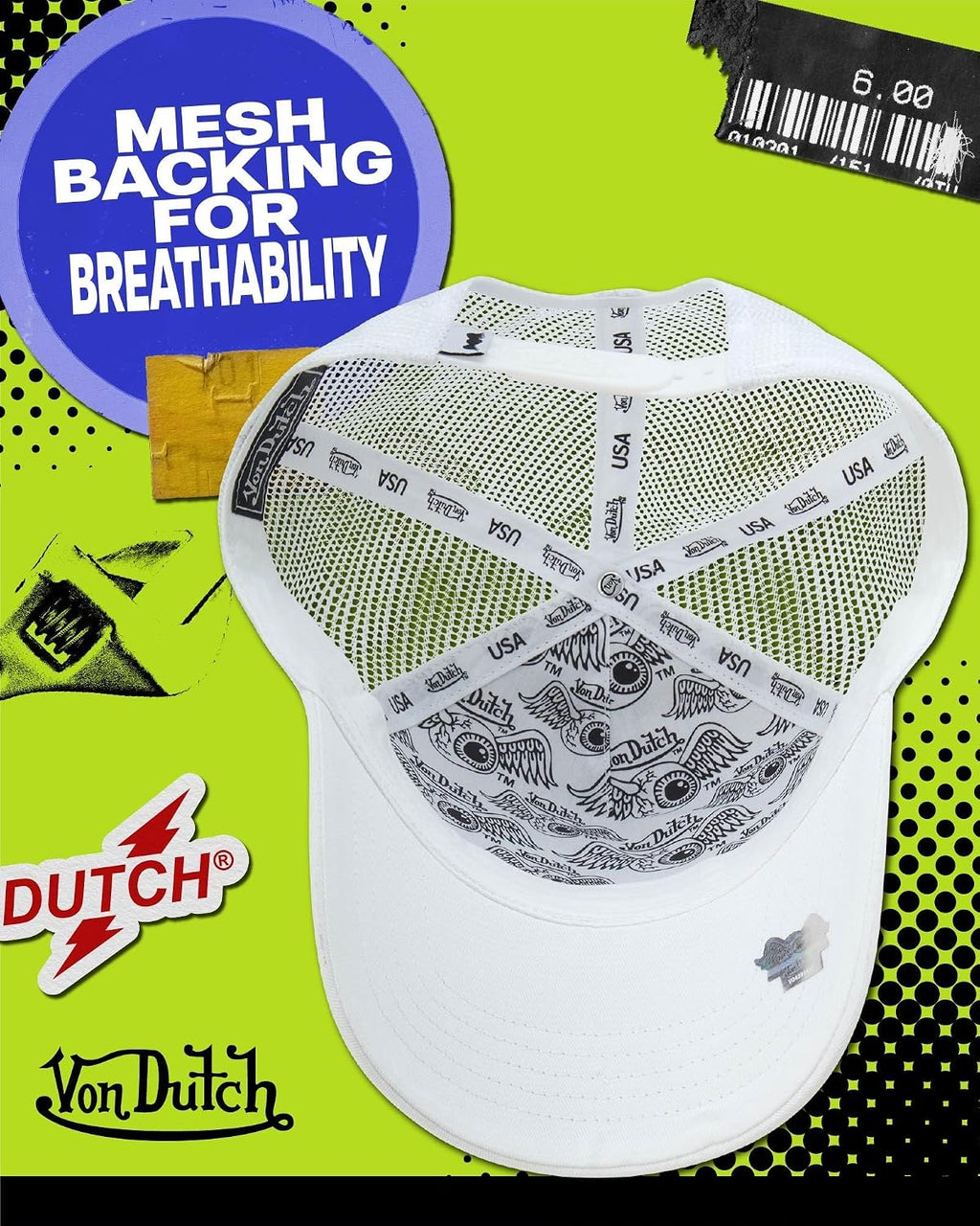 Von Dutch Gorra unisex de camionero \u2013 Gorra de béisbol retro c...