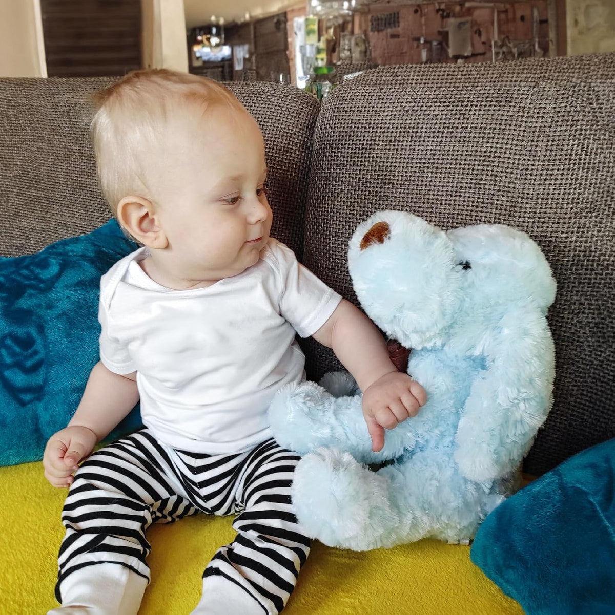 WEIGEDU Peluches de Peluche para Perros Cachorros Peludos, 11,8 Pul...
