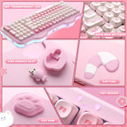 YUNZII Teclado mecánico inalámbrico C98 Cute Cake (rosa, interrupto...