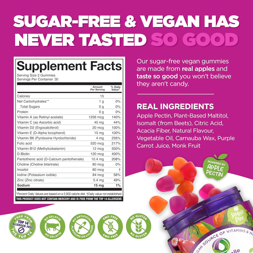 Gomitas Multivitamínicas Veganas Keto Diarias NUTRAMIN, sin OMG, Vi...