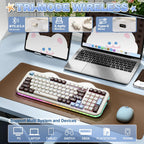 YUNZII Teclado mecánico inalámbrico C98 Cute Cake (Choco, interrupt...