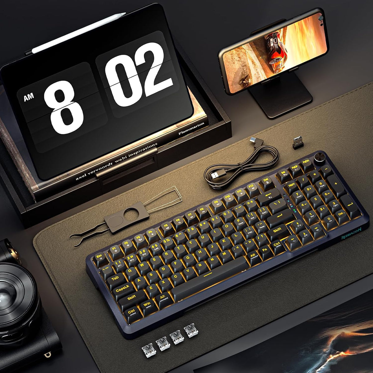Redragon K688PRO Teclado mecánico inalámbrico para juegos con junta...