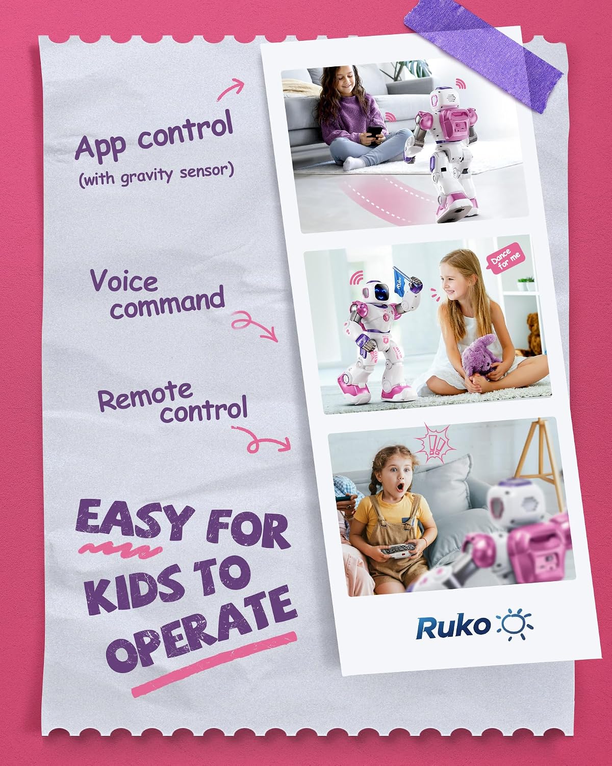 Ruko 1088 - Robot inteligente de juguete para niños, gran robot RC...