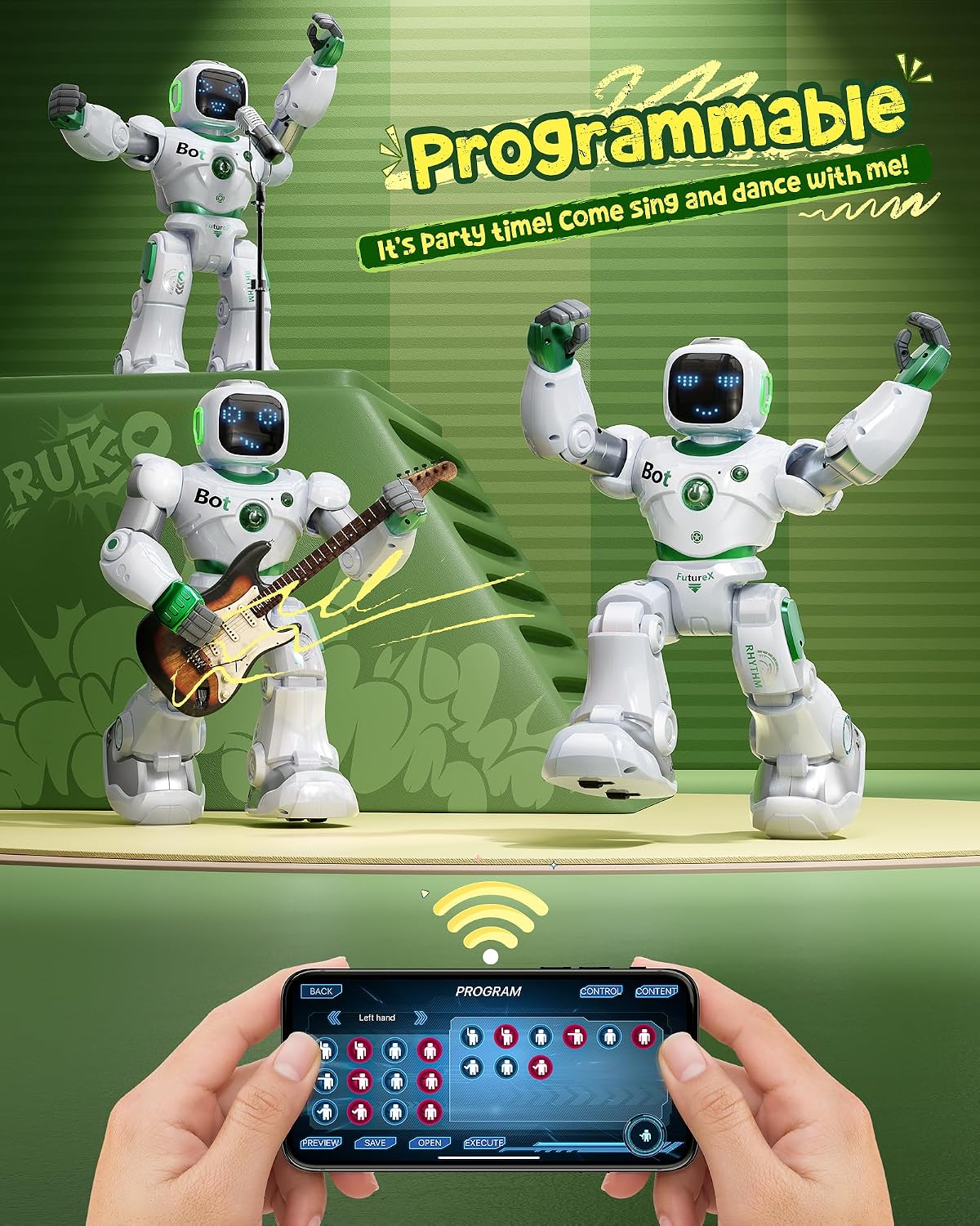 Ruko 1088 - Robot de control remoto grande para niños, regalo de cu...