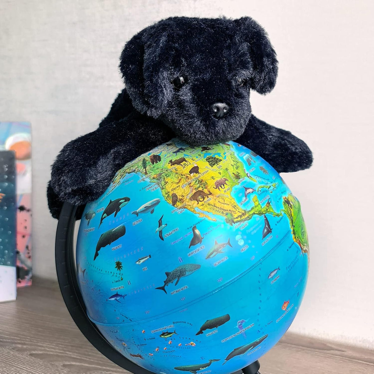 WEIGEDU Labrador Cachorro Perro Peluche Peluche Juguete, 7.9", Negr...