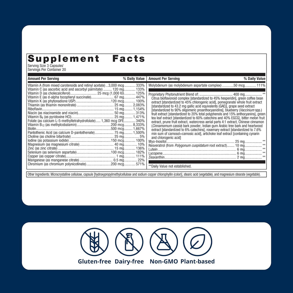 Metagenics PhytoMulti - Suplemento multivitamínico diario con fiton...
