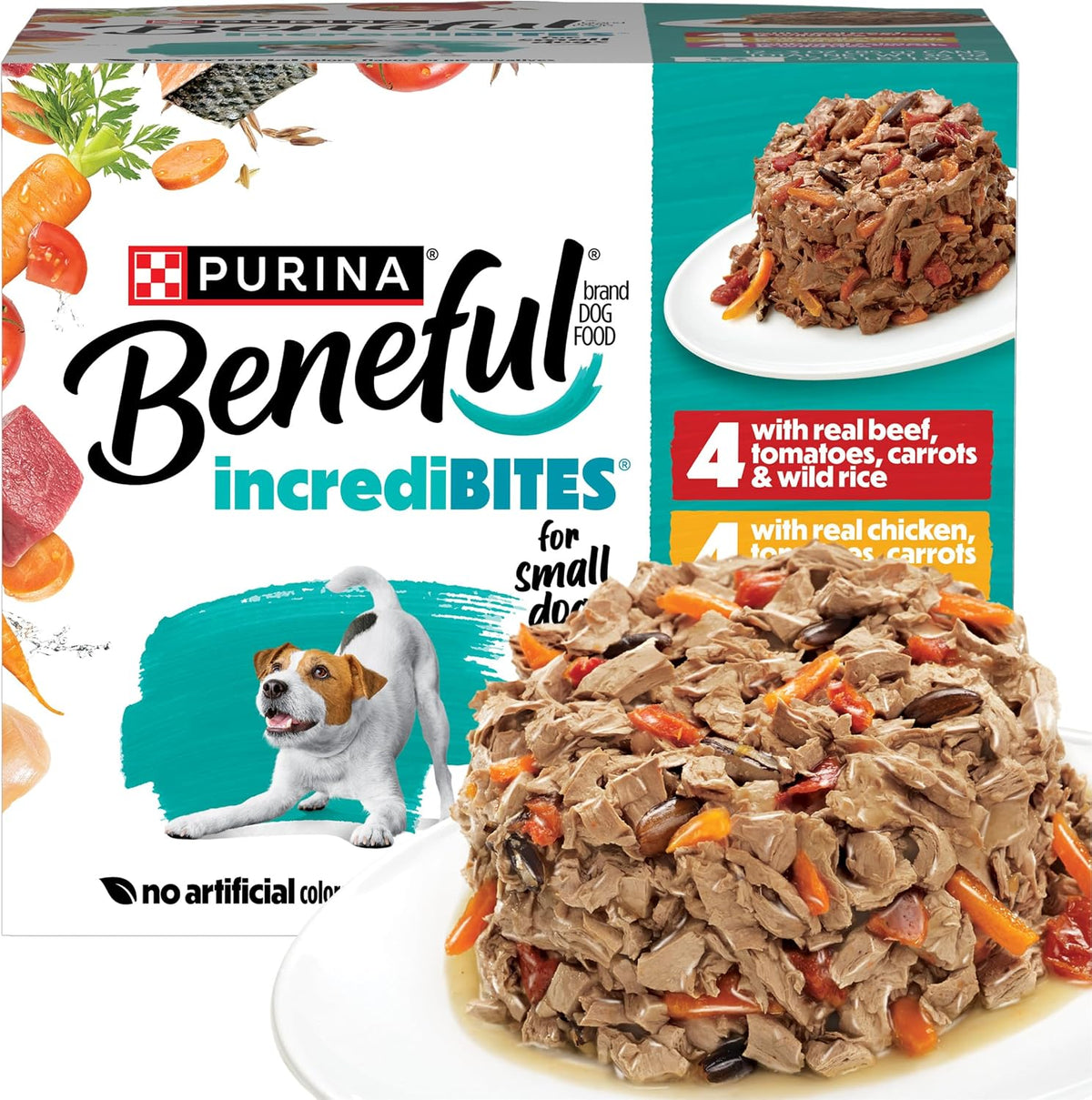 Purina Beneful IncrediBites - Alimento húmedo para perros de raza p...