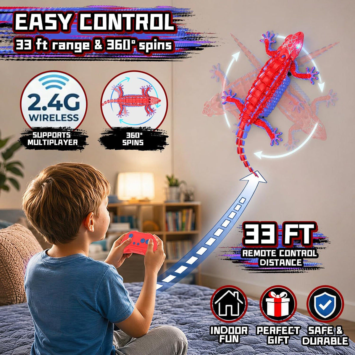 Loueouv Gecko de escalada de pared a RC, robot de control remoto re...
