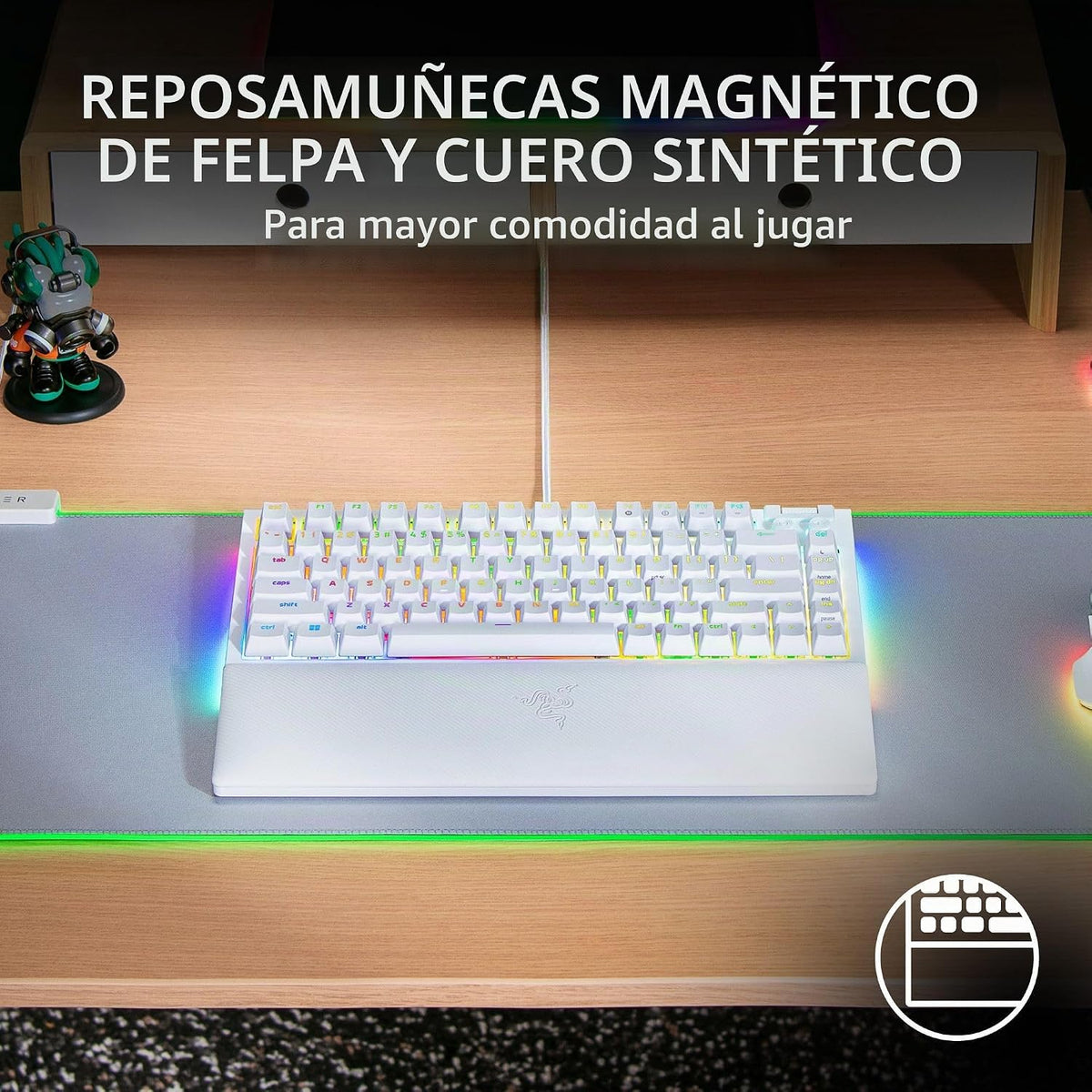 Razer BlackWidow V4 75% Teclado mecánico para juegos, táctil naranj...