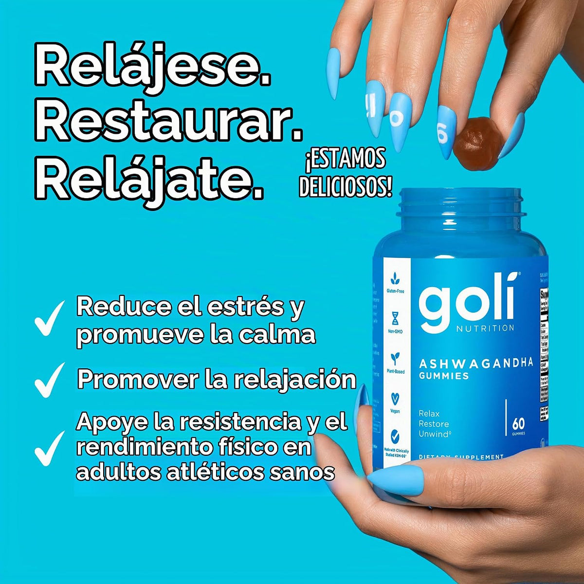 Goli Gomitas Ashwagandha y vitamina D, 120 unidades \u2013 Relájate...