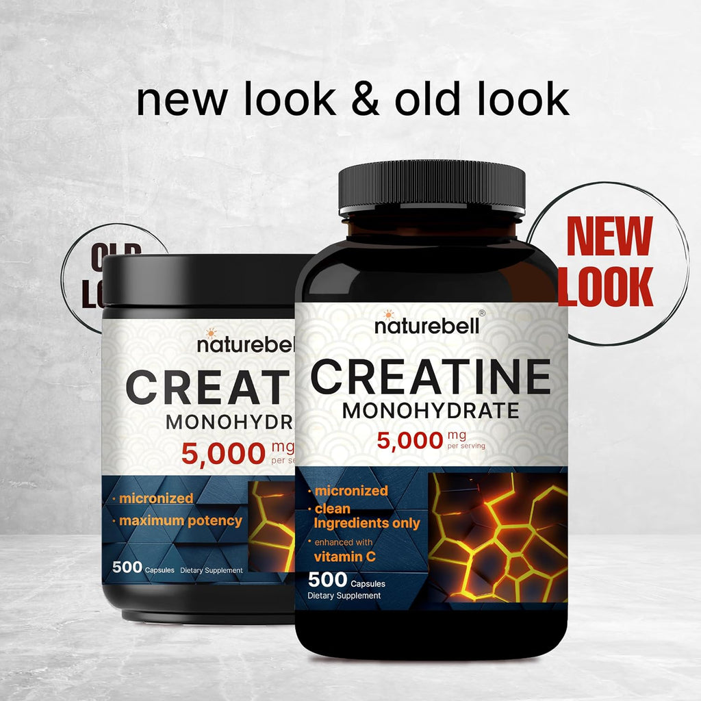 NatureBell Cápsulas de monohidrato de creatina de 5,000 mg por porc...