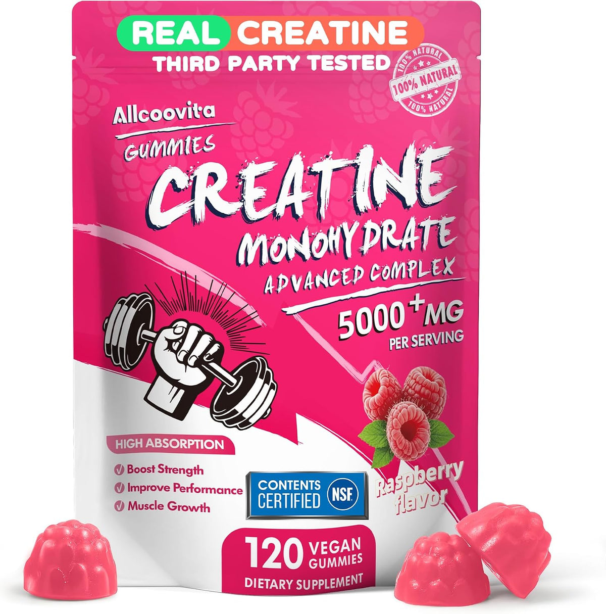 Gomitas de creatina certificada por la NSF \u2013 Gomitas de monohi...