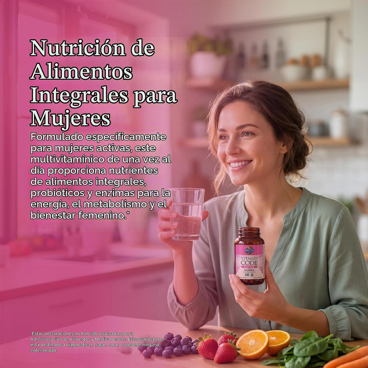 Suplemento multivitamínico vegetariano para Mujeres Garden of Life,...