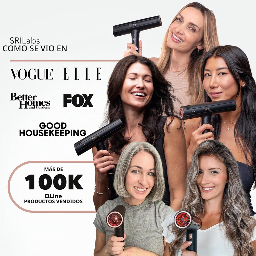 \u2060SRILabs DryQ Secador de cabello por infrarrojos: luz roja, co...