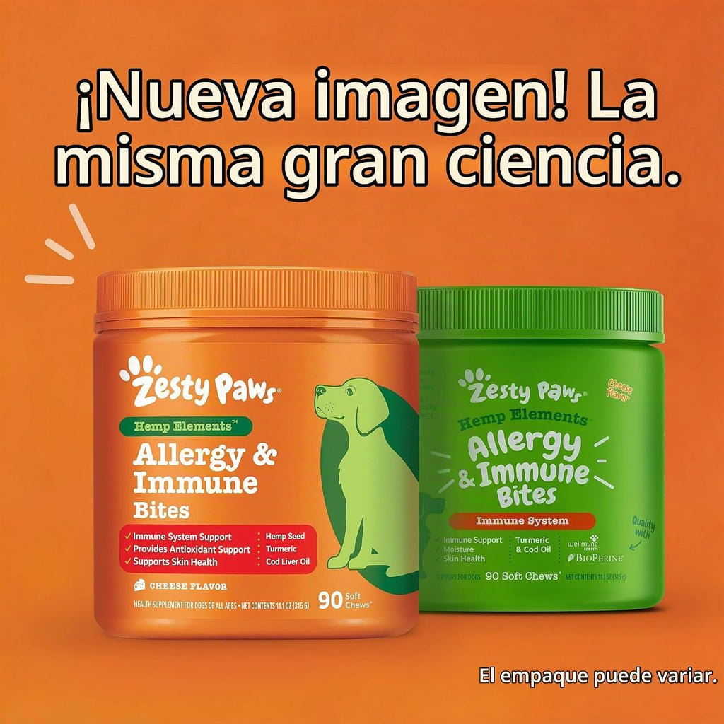 Zesty Paws Alivia la alergia de los perros - Suplemento antipicazón...