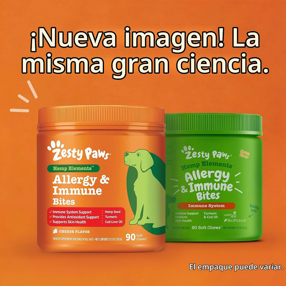 Zesty Paws Alivia la alergia de los perros - Suplemento antipicazón...