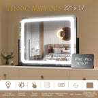 FENNIO - Espejo de tocador con luces, espejo de maquillaje iluminad...