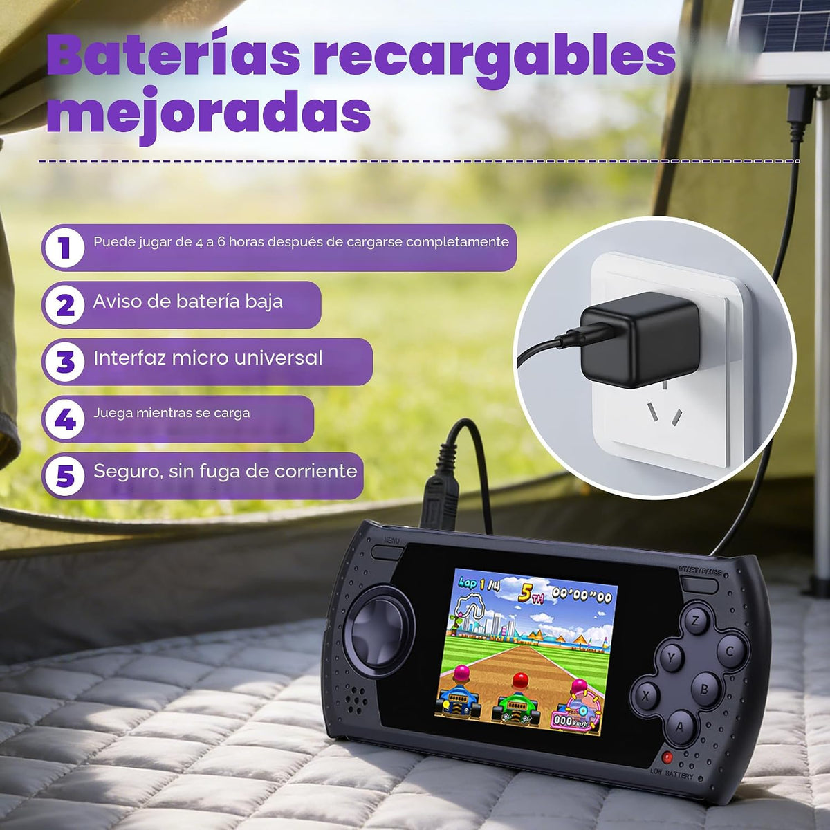 Consola de Juegos Portátil de 16 Bits para Niños con 230 Videojuego...