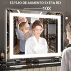 FENNIO Espejo de tocador con luces, espejo de maquillaje iluminado...