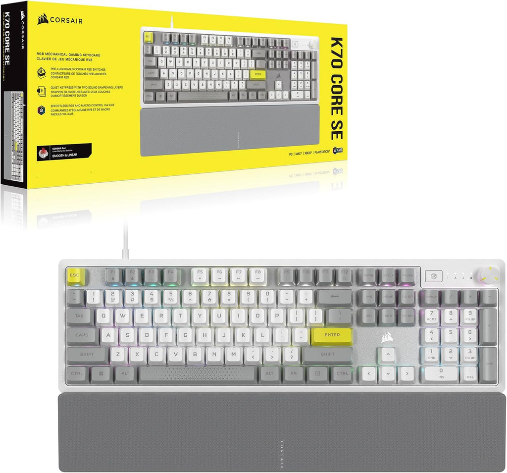 Corsair K70 CORE SE RGB Teclado mecánico con cable para juegos con...