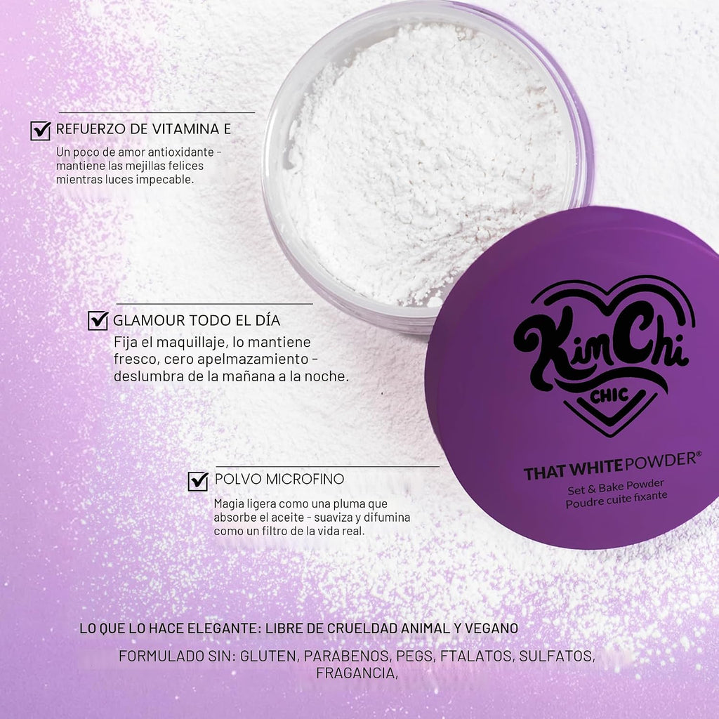 KimChiChic Beauty That White Powder Set & Bake Maquillaje en polvo...