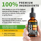 Nusava Gotas orgánicas de vitamina D3 K2 con aceite MCT, sin sabor,...