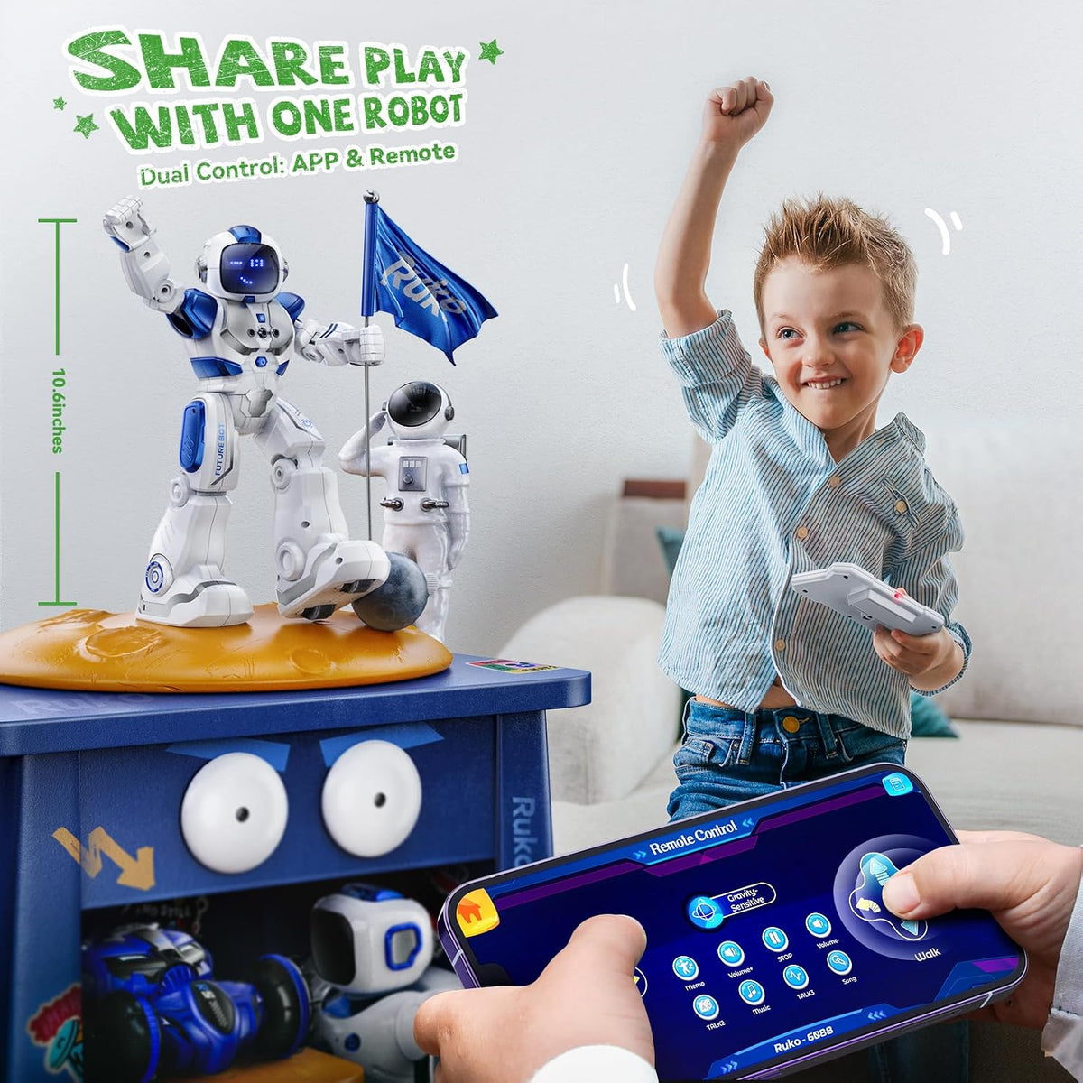 Ruko 6088 Robot Toys para niños, programable, detección de gestos c...