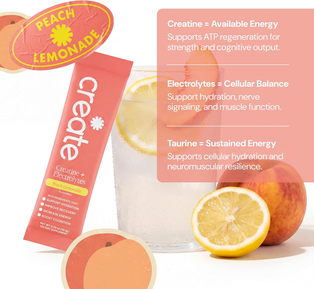 Create Creatina + electrolitos - Energía y fuerza - Limonada de mel...